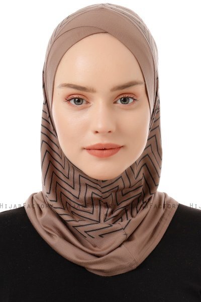 Silva Cross - Dunkeltaupe One-Piece Al Amira Hijab