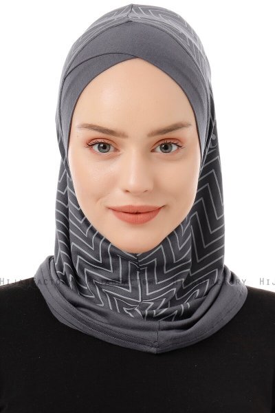 Silva Cross - Dunkelgrau One-Piece Al Amira Hijab
