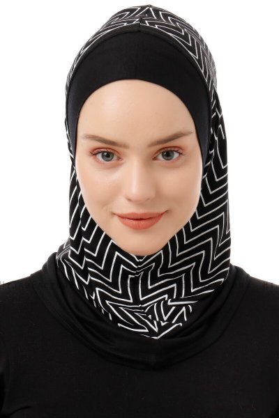 Silva Plain - Schwarz & Weiß One-Piece Al Amira Hijab