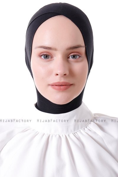 Elnara - Schwarz Cross Hijab Untertuch