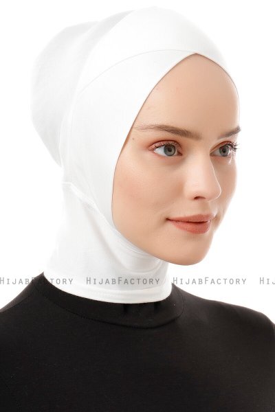 Elnara - Weiß Cross Hijab Untertuch