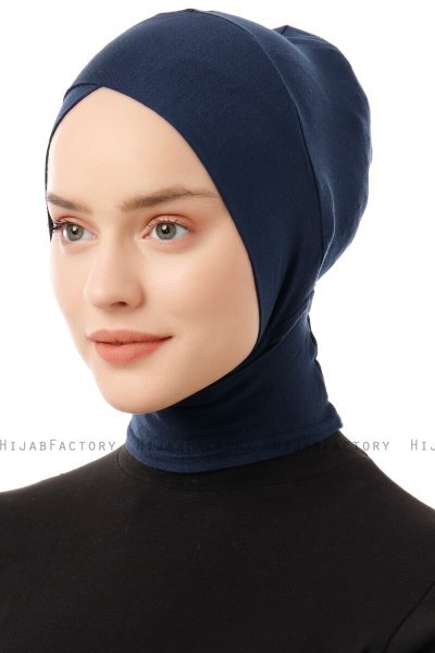 Elnara - Navy Blau Cross Hijab Untertuch