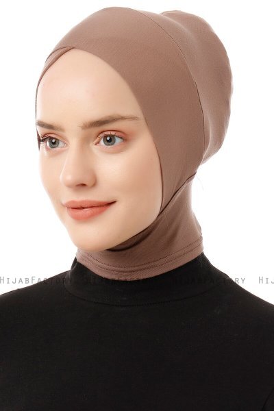 Elnara - Dunkeltaupe Cross Hijab Untertuch