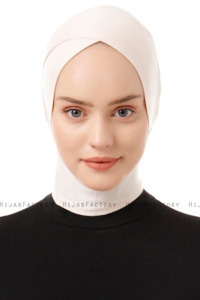 Elnara - Beige Cross Hijab Untertuch