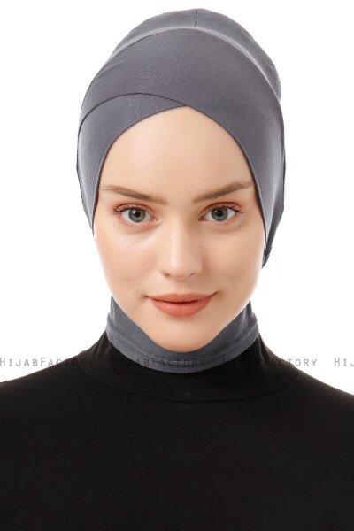 Elnara - Dunkelgrau Cross Hijab Untertuch