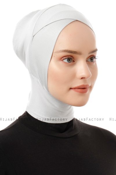 Elnara - Hellgrau Cross Hijab Untertuch
