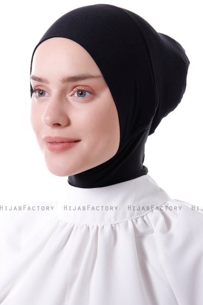 Elnara - Schwarz Plain Hijab Untertuch