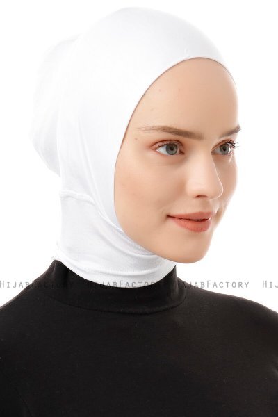 Elnara - Weiß Plain Hijab Untertuch