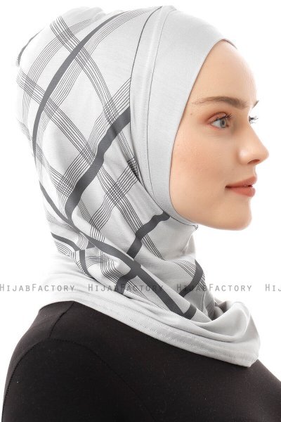 Ekose Plain - Hellgrau One-Piece Al Amira Hijab