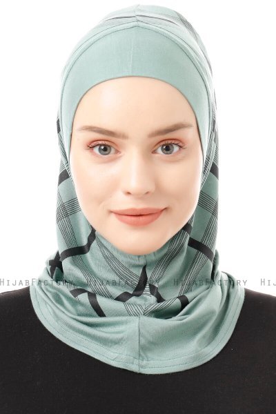 Ekose Plain - Grün One-Piece Al Amira Hijab