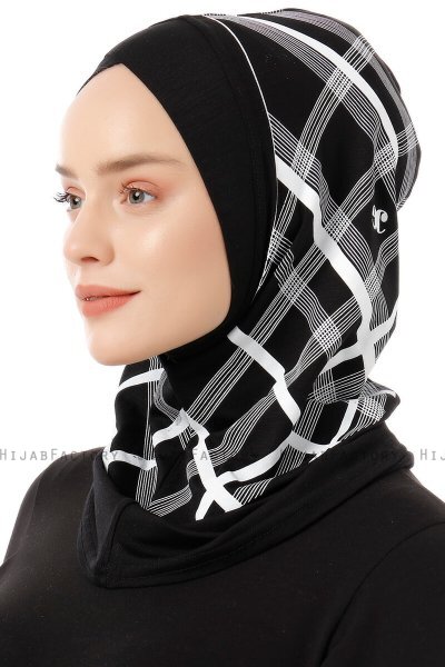 Ekose Cross - Schwarz & Weiß One-Piece Al Amira Hijab
