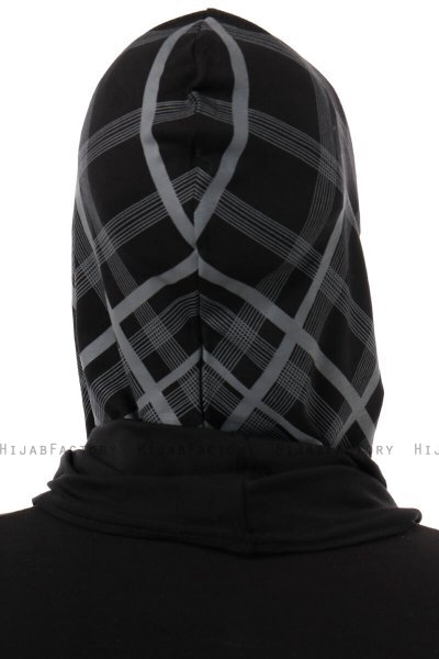 Ekose Cross - Schwarz & Hellgrau One-Piece Al Amira Hijab