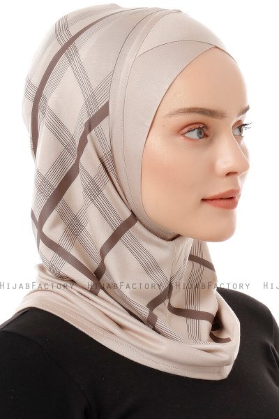 Ekose Cross - Helltaupe One-Piece Al Amira Hijab