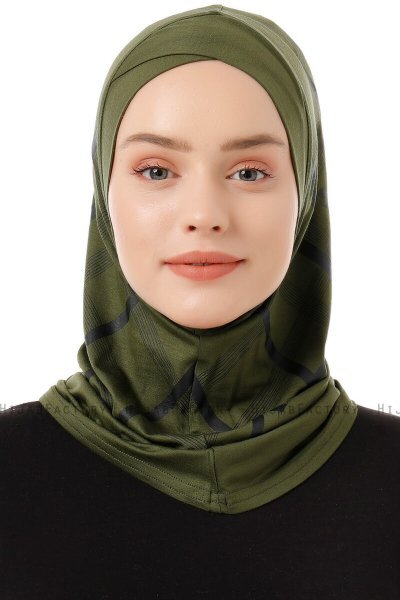 Ekose Cross - Khaki One-Piece Al Amira Hijab