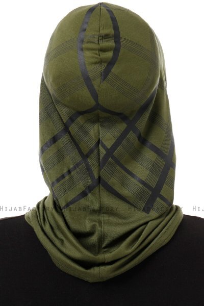 Ekose Cross - Khaki One-Piece Al Amira Hijab