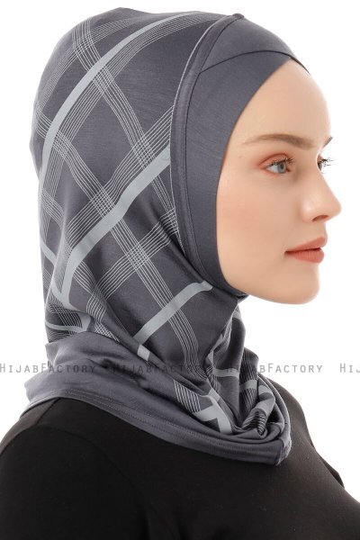 Ekose Cross - Dunkelgrau One-Piece Al Amira Hijab