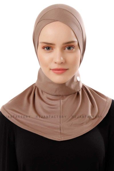 Ceren - Dunkeltaupe Praktisch Viscose Hijab