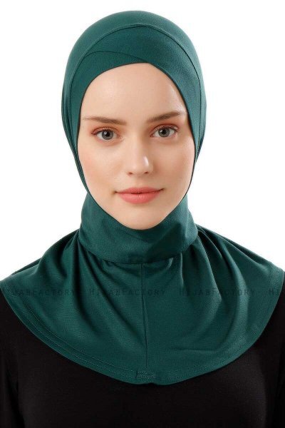 Ceren - Dunkelgrün Praktisch Viscose Hijab