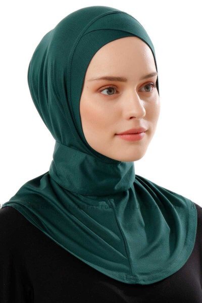 Ceren - Dunkelgrün Praktisch Viscose Hijab