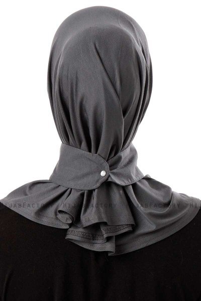 Ceren - Dunkelgrau Praktisch Viscose Hijab