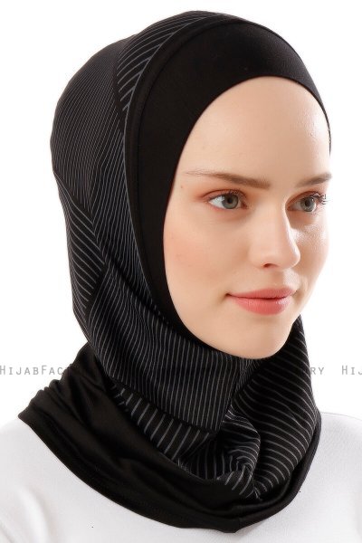 Wind Plain - Schwarz & Hellgrau One-Piece Al Amira Hijab