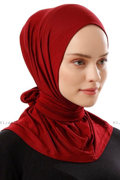 Sportif Plain - Bordeaux Praktisch Viscose Hijab