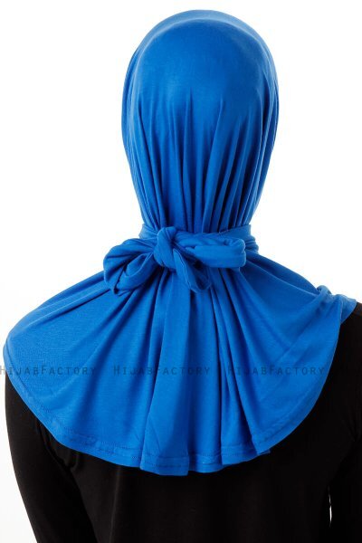 Sportif Plain - Blau Praktisch Viscose Hijab