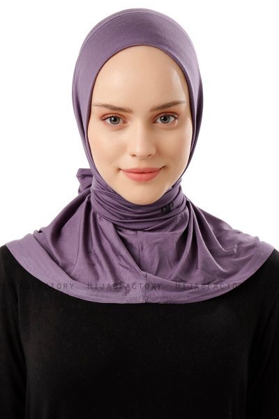 Sportif Plain - Dunkelviolett Praktisch Viscose Hijab