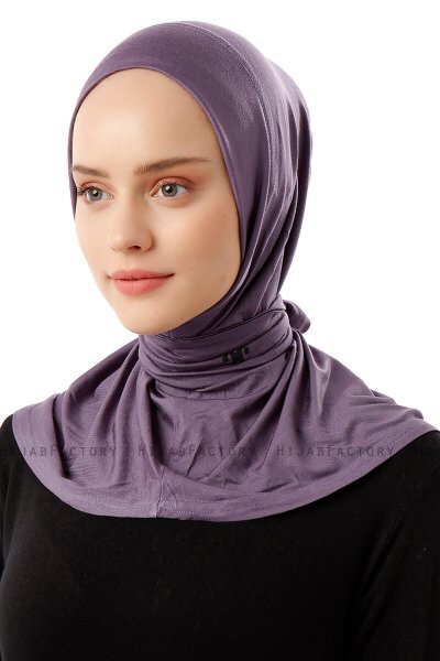 Sportif Plain - Dunkelviolett Praktisch Viscose Hijab