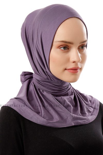 Sportif Plain - Dunkelviolett Praktisch Viscose Hijab