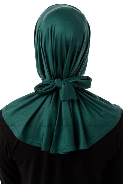 Sportif Plain - Dunkelgrün Praktisch Viscose Hijab