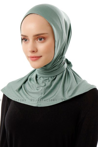 Sportif Plain - Grün Praktisch Viscose Hijab