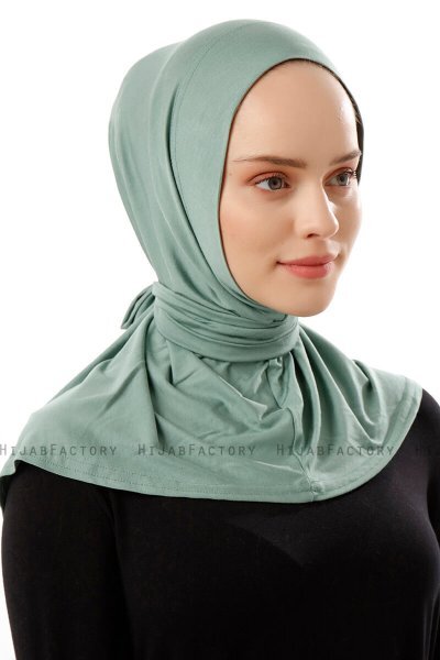 Sportif Plain - Grün Praktisch Viscose Hijab