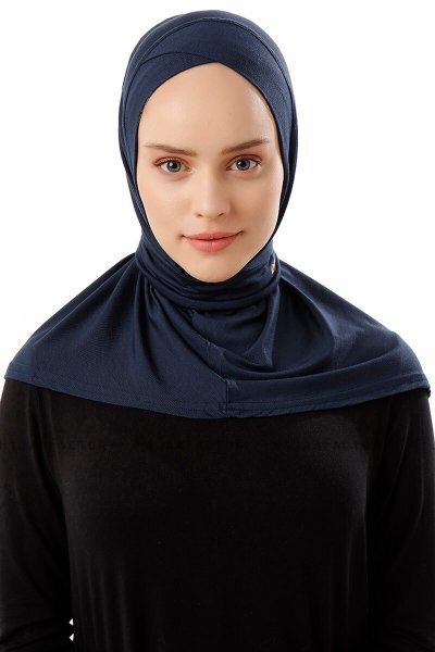 Sportif Cross - Navy Blau Praktisch Viscose Hijab