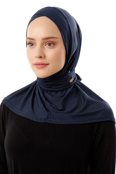 Sportif Cross - Navy Blau Praktisch Viscose Hijab