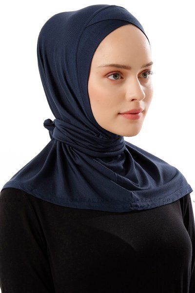 Sportif Cross - Navy Blau Praktisch Viscose Hijab