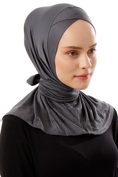 Sportif Cross - Dunkelgrau Praktisch Viscose Hijab