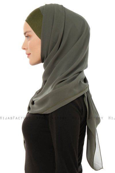 Alara Plain - Khaki One Piece Chiffon Hijab