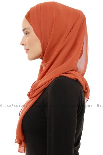 Alara Plain - Ziegelrot One Piece Chiffon Hijab