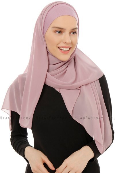 Alara Plain - Lila One Piece Chiffon Hijab