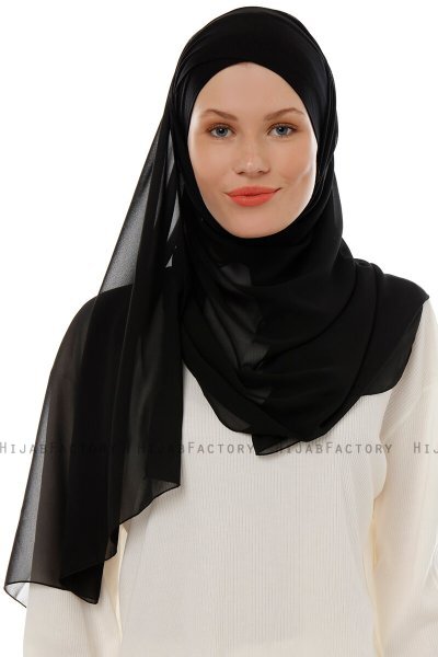 Alara Cross - Schwarz One Piece Chiffon Hijab