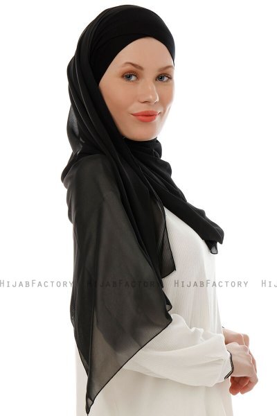 Alara Cross - Schwarz One Piece Chiffon Hijab