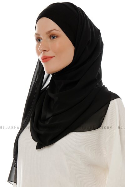 Alara Cross - Schwarz One Piece Chiffon Hijab