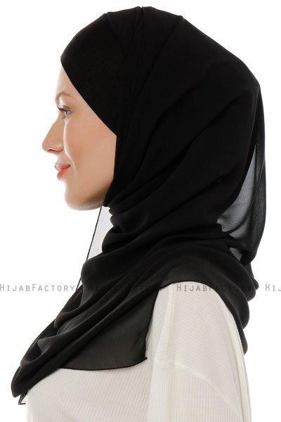 Alara Cross - Schwarz One Piece Chiffon Hijab