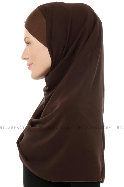 Alara Cross - Braun One Piece Chiffon Hijab