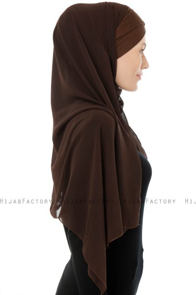 Alara Cross - Braun One Piece Chiffon Hijab