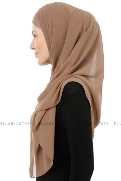 Alara Cross - Dunkeltaupe One Piece Chiffon Hijab