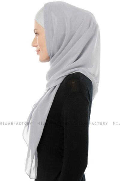Alara Cross - Hellgrau One Piece Chiffon Hijab