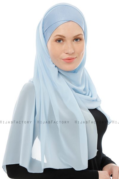 Alara Cross - Hellblau One Piece Chiffon Hijab