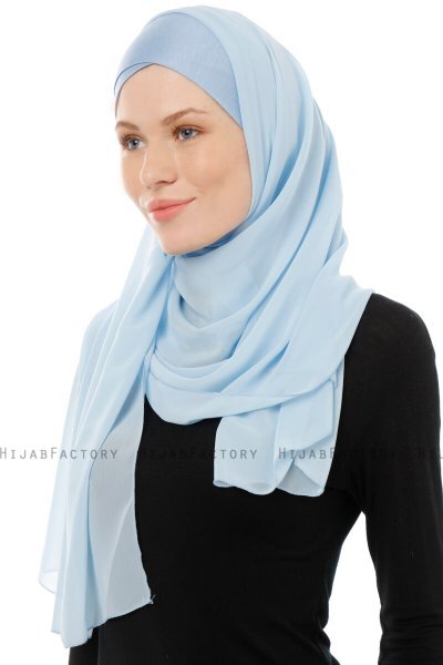 Alara Cross - Hellblau One Piece Chiffon Hijab